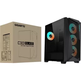 Корпус Gigabyte GB-C301G черный без БП ATX 3x120mm 5x140mm 2xUSB3.0 audio bott PSU