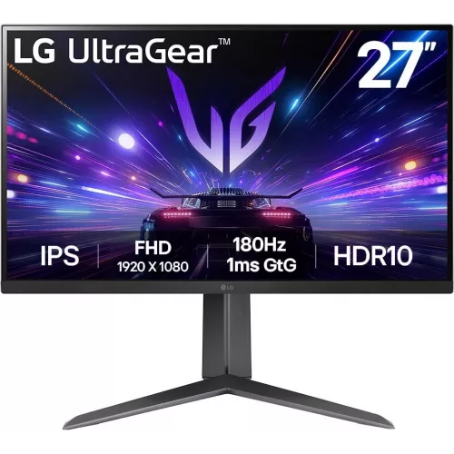 Монитор LG 27" UltraGear 27GS65F-B черный IPS LED 16:9 HDMI матовая HAS 300cd 178гр/178гр 1920x1080 180Hz FreeSync DP FHD 7.2кг