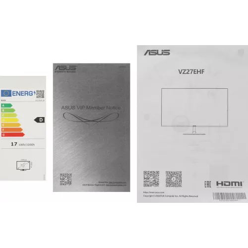 Монитор Asus 27" VZ27EHF-W черный IPS LED 16:9 HDMI матовая 1300:1 250cd 178гр/178гр 1920x1080 100Hz FHD 3.5кг