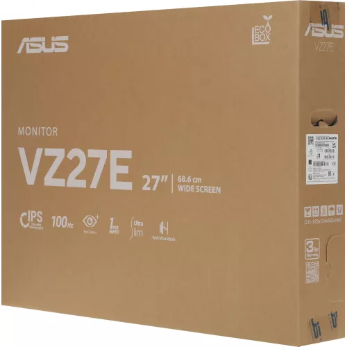 Монитор Asus 27" VZ27EHF-W черный IPS LED 16:9 HDMI матовая 1300:1 250cd 178гр/178гр 1920x1080 100Hz FHD 3.5кг