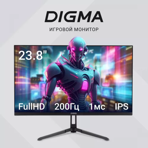Монитор Digma 23.8" Overdrive 24P410F черный IPS LED 1ms 16:9 HDMI матовая 300cd 178гр/178гр 1920x1080 200Hz G-Sync FreeSync DP FHD USB 2.8кг