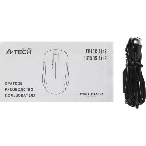 Мышь A4Tech Fstyler FG15CS Air2 желтый оптическая 1200dpi silent беспров. USB для ноутбука 3but