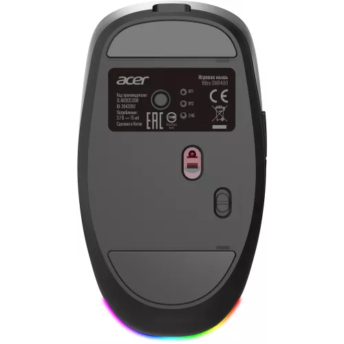 Мышь Acer Nitro OMR400 черный оптическая 3200dpi silent беспров. BT/Radio USB 6but (ZL.MCECC.05B)