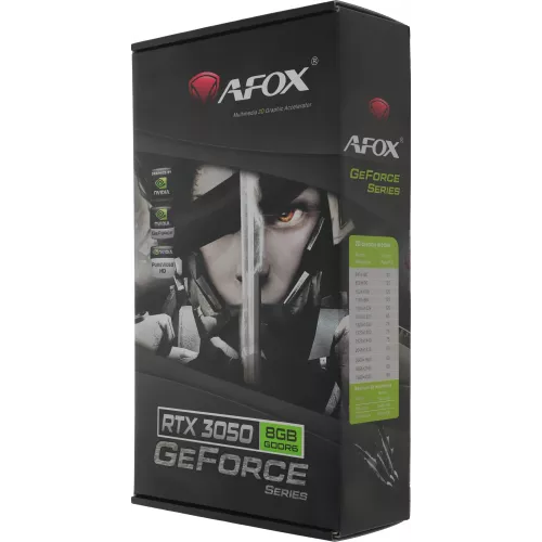 Видеокарта Afox PCI-E 4.0 AF3050-8GD6H2-V2 NVIDIA GeForce RTX 3050 8Gb 128bit GDDR6 1552/14000 DVIx1 HDMIx1 DPx1 HDCP Ret