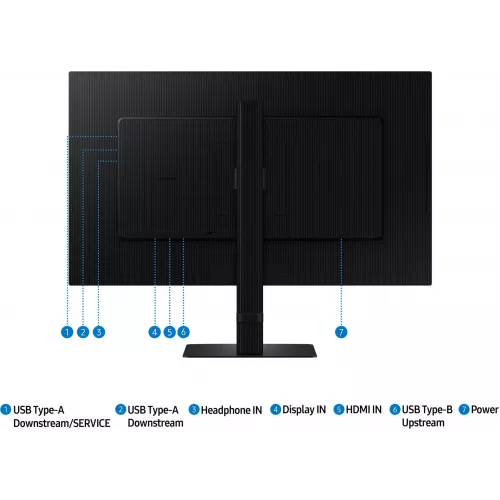 Монитор Samsung 27" ViewFinity S8 S27D800EAIXCI черный IPS LED 5ms 16:9 HDMI матовая HAS Piv 1000:1 350cd 178гр/178гр 3840x2160 60Hz DP 4K USB 6.1кг