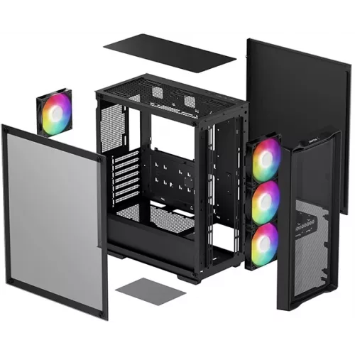 Корпус Deepcool CC560 Mesh V2 черный без БП ATX 4x120mm 5x140mm 2xUSB3.0 audio bott PSU