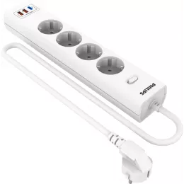 Сетевой фильтр Philips CHP4346WC/51 5м (4 розетки) белый (коробка)