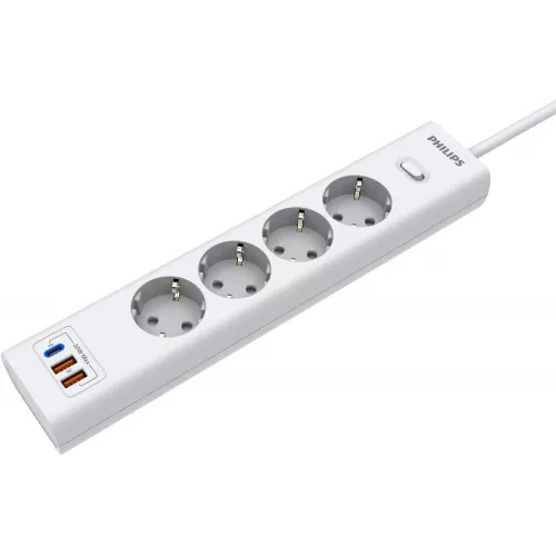 Сетевой фильтр Philips CHP4346WC/51 5м (4 розетки) белый (коробка)