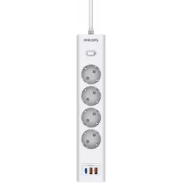 Сетевой фильтр Philips CHP4346WC/51 5м (4 розетки) белый (коробка)