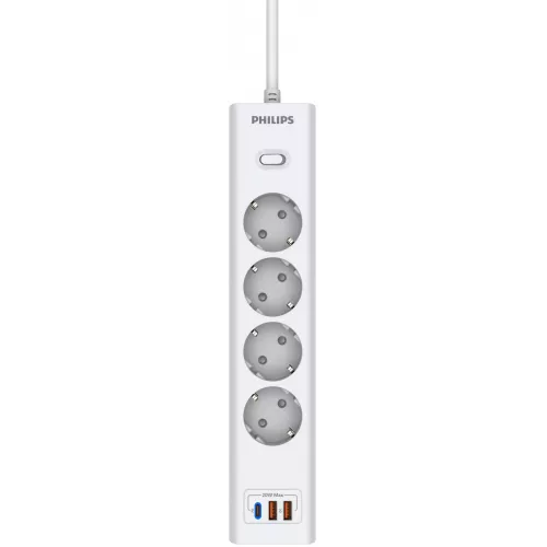 Сетевой фильтр Philips CHP4346WC/51 5м (4 розетки) белый (коробка)