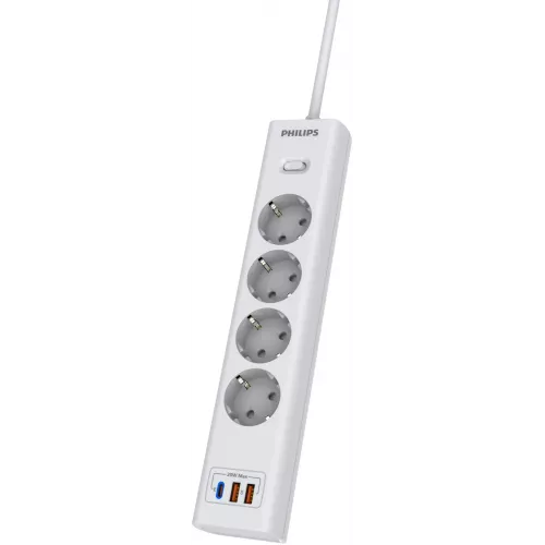 Сетевой фильтр Philips CHP4346WC/51 5м (4 розетки) белый (коробка)