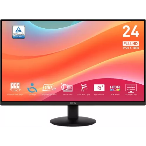 Монитор MSI 23.8" Pro MP242L черный IPS LED 16:9 HDMI матовая 250cd 178гр/178гр 1920x1080 100Hz DP FHD 3.07кг