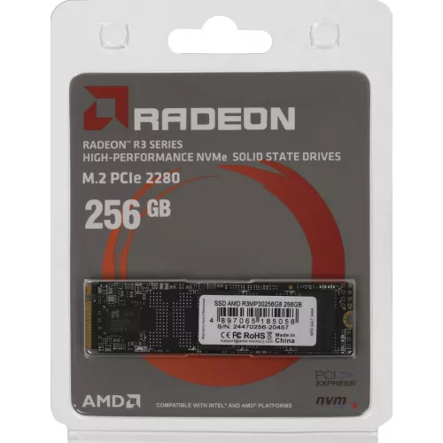 Накопитель SSD AMD PCIe 3.0 x4 256GB R3MP30256G8 Radeon M.2 2280