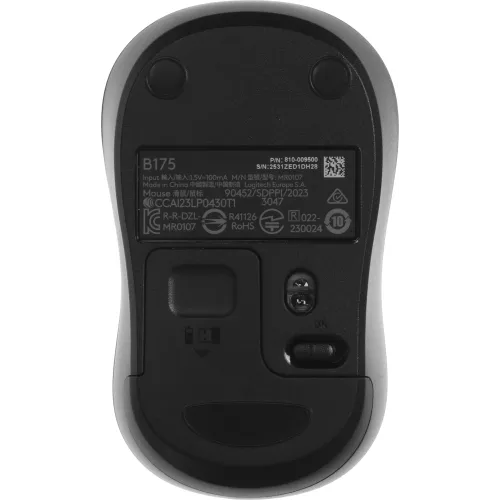 Мышь Logitech B175 черный оптическая 1000dpi беспров. USB для ноутбука 2but (910-004332)