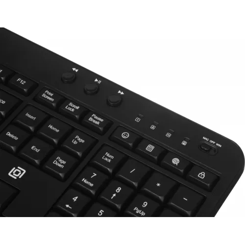 Клавиатура Оклик K257W черный USB беспроводная Multimedia (подставка для запястий) (2070286)