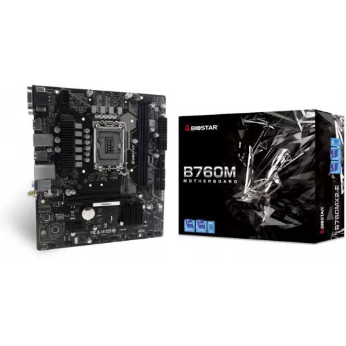 Материнская плата Biostar B760MX2-E Soc-1700 Intel B760 2xDDR5 mATX AC`97 8ch(7.1) 2.5Gg RAID+VGA+DVI+HDMI