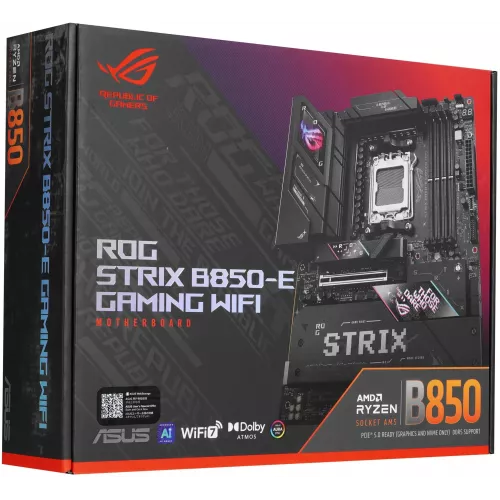 Материнская плата Asus ROG STRIX B850-E GAMING WIFI Socket AM5 AMD B850 4xDDR5 ATX AC`97 8ch(7.1) 2.5Gg RAID+HDMI+DP