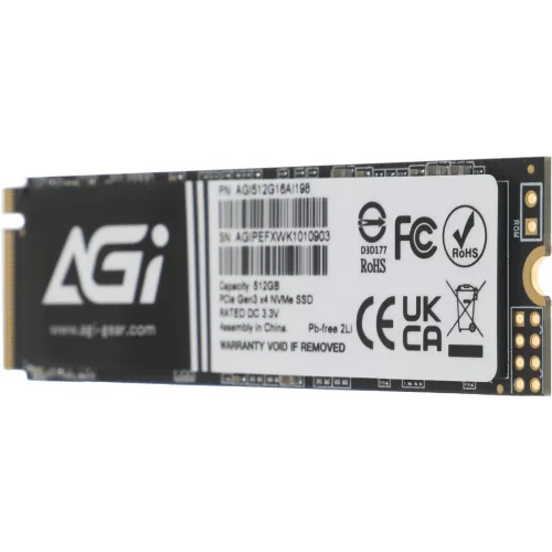 Накопитель SSD AGi PCIe 3.0 x4 512GB AGI512G16AI198 AI198 M.2 2280 OEM