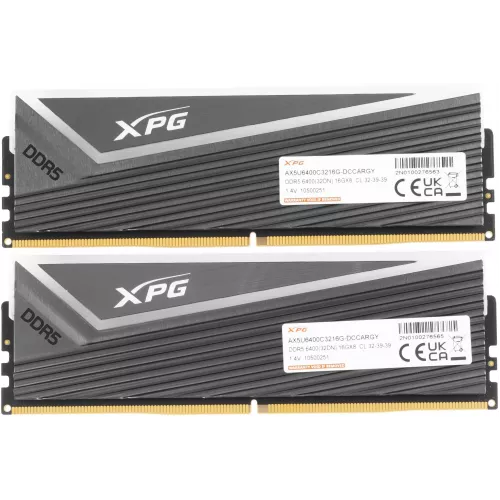 Память DDR5 2x16GB 6400MHz A-Data AX5U6400C3216G-DCCARGY XPG Caster RGB RTL Gaming PC5-51200 CL32 DIMM ECC 288-pin 1.4В kit single rank с радиатором Ret