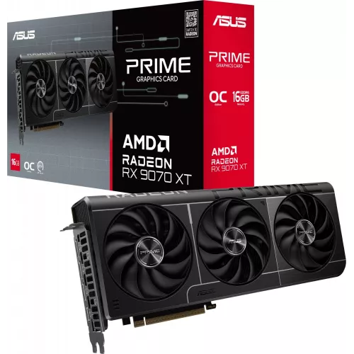 Видеокарта Asus PCI-E 5.0 PRIME-RX9070XT-O16G AMD Radeon RX 9070XT 16Gb 256bit GDDR6 2460/20000 HDMIx1 DPx3 HDCP Ret