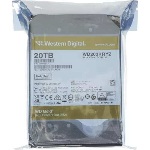 Жесткий диск WD SATA-III 20TB WD203KRYZ Server Gold 512E (7200rpm) 512Mb 3.5"