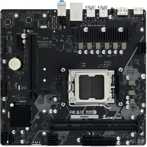 Материнская плата Biostar B650MS2-E Socket AM5 AMD B650 2xDDR5 mATX AC`97 8ch(7.1) 2.5Gg RAID+HDMI+DP