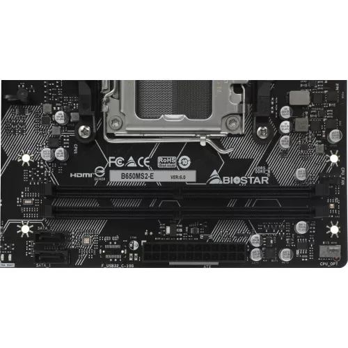 Материнская плата Biostar B650MS2-E Socket AM5 AMD B650 2xDDR5 mATX AC`97 8ch(7.1) 2.5Gg RAID+HDMI+DP