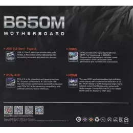 Материнская плата Biostar B650MS2-E Socket AM5 AMD B650 2xDDR5 mATX AC`97 8ch(7.1) 2.5Gg RAID+HDMI+DP