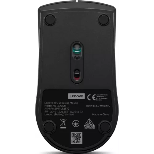 Мышь Lenovo 150 Wireless черный оптическая 1000dpi беспров. USB 2but (GY51L52638)