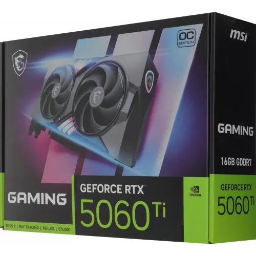 Видеокарта MSI PCI-E 5.0 RTX 5060 TI 16G GAMING OC NVIDIA GeForce RTX 5060TI 16Gb 128bit GDDR7 2647/28000 HDMIx1 DPx3 HDCP Ret