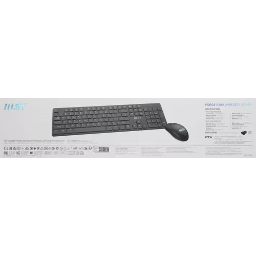 Клавиатура + мышь MSI K200 Combo MS-8ZA4 клав:черный мышь:черный USB беспроводная (S11-43RU304-Y92)