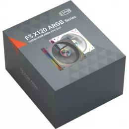 Вентилятор для корпуса PcCooler F3 X120 ARGB 120х120x25 черный 4-pin 28.4дБ (F3X120-BKAC112-GL) Ret