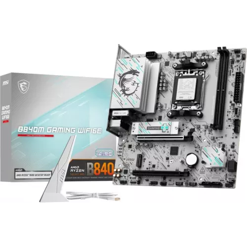 Материнская плата MSI B840M GAMING PLUS WIFI6E Socket AM5 AMD B840 4xDDR5 mATX AC`97 8ch(7.1) 2.5Gg RAID+HDMI