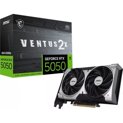 Видеокарта MSI PCI-E 5.0 RTX 5050 8G VENTUS 2X OC NVIDIA GeForce RTX 5050 8Gb 128bit GDDR6 2602/20000 HDMIx1 DPx3 HDCP Ret