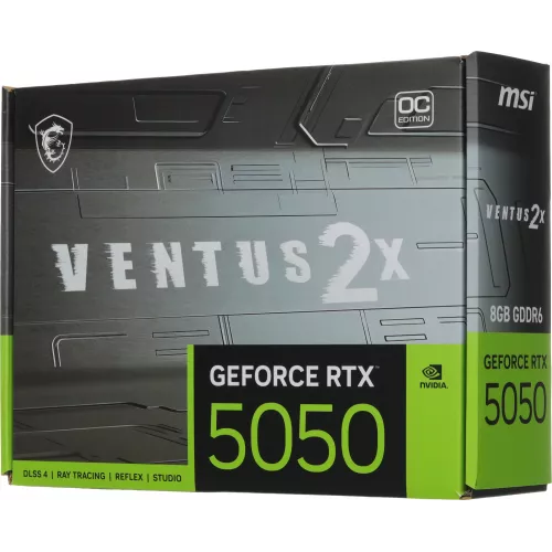 Видеокарта MSI PCI-E 5.0 RTX 5050 8G VENTUS 2X OC NVIDIA GeForce RTX 5050 8Gb 128bit GDDR6 2602/20000 HDMIx1 DPx3 HDCP Ret