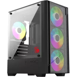 Корпус Bloody CC-124 черный без БП mATX 8x120mm 2xUSB2.0 1xUSB3.0 audio bott PSU