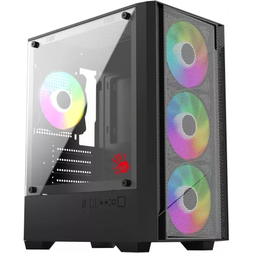 Корпус Bloody CC-124 черный без БП mATX 8x120mm 2xUSB2.0 1xUSB3.0 audio bott PSU