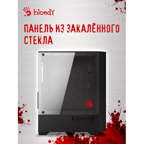 Корпус Bloody CC-124 черный без БП mATX 8x120mm 2xUSB2.0 1xUSB3.0 audio bott PSU