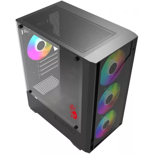 Корпус Bloody CC-124 черный без БП mATX 8x120mm 2xUSB2.0 1xUSB3.0 audio bott PSU