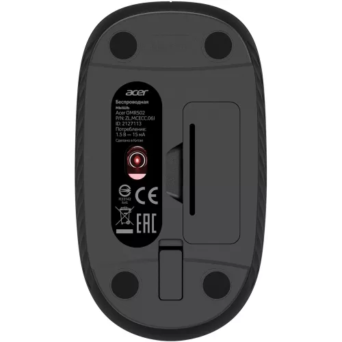 Мышь Acer OMR502 черный оптическая 1600dpi беспров. USB 4but (ZL.MCE11.01A)