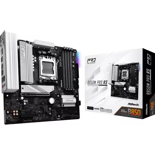 Материнская плата Asrock B850M PRO RS Socket AM5 AMD B850 4xDDR5 mATX AC`97 8ch(7.1) 2.5Gg RAID+HDMI+DP