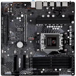 Материнская плата Asrock B650M PG LIGHTNING Socket AM5 AMD B650 4xDDR5 mATX AC`97 8ch(7.1) 2.5Gg RAID+HDMI+DP