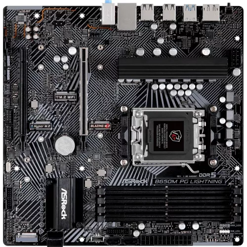 Материнская плата Asrock B650M PG LIGHTNING Socket AM5 AMD B650 4xDDR5 mATX AC`97 8ch(7.1) 2.5Gg RAID+HDMI+DP