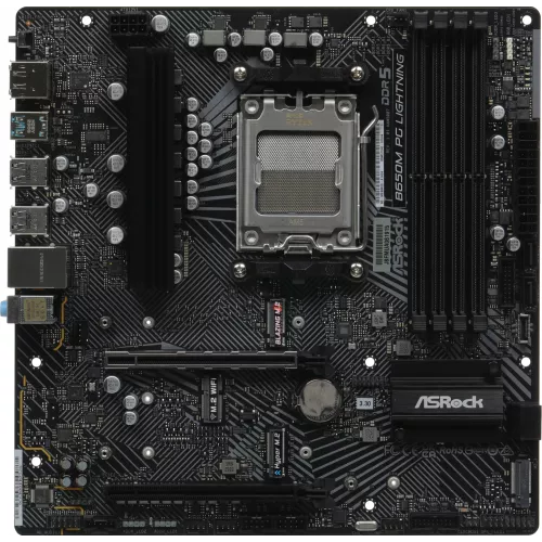 Материнская плата Asrock B650M PG LIGHTNING Socket AM5 AMD B650 4xDDR5 mATX AC`97 8ch(7.1) 2.5Gg RAID+HDMI+DP