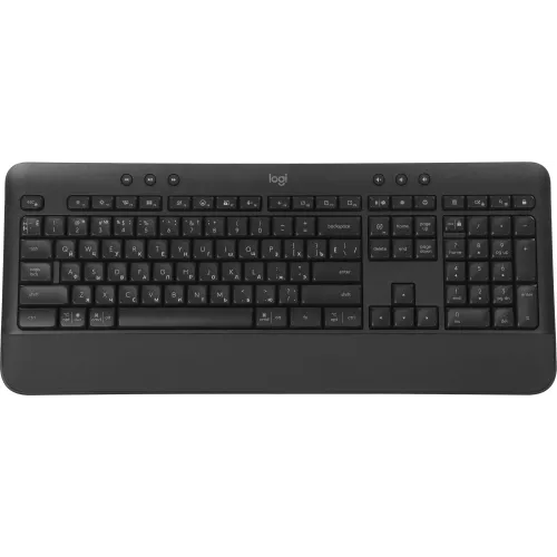 Клавиатура Logitech K650 черный USB беспроводная BT/Radio Multimedia (подставка для запястий) (920-010954)