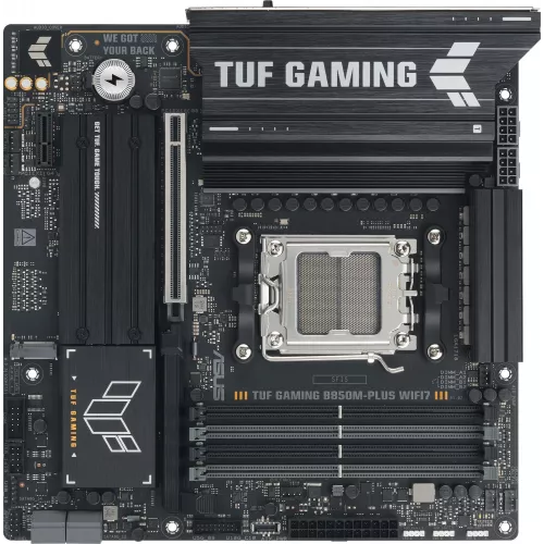 Материнская плата Asus TUF GAMING B850M-PLUS WIFI7 Socket AM5 AMD B850 4xDDR5 mATX AC`97 8ch(7.1) 2.5Gg RAID+HDMI+DP