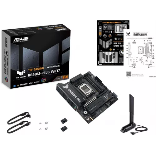 Материнская плата Asus TUF GAMING B850M-PLUS WIFI7 Socket AM5 AMD B850 4xDDR5 mATX AC`97 8ch(7.1) 2.5Gg RAID+HDMI+DP