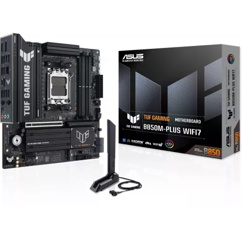 Материнская плата Asus TUF GAMING B850M-PLUS WIFI7 Socket AM5 AMD B850 4xDDR5 mATX AC`97 8ch(7.1) 2.5Gg RAID+HDMI+DP