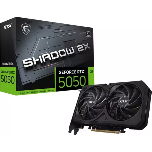 Видеокарта MSI PCI-E 5.0 RTX 5050 8G SHADOW 2X NVIDIA GeForce RTX 5050 8Gb 128bit GDDR6 2572/20000 HDMIx1 DPx3 HDCP Ret
