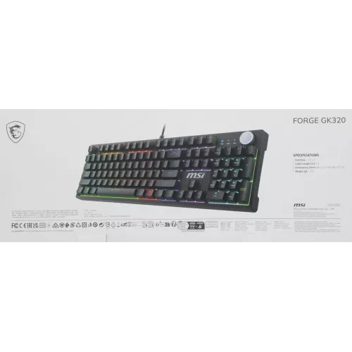 Клавиатура MSI GK320 механическая черный USB Multimedia for gamer LED (S11-04RU259-HH9) кабель 1.6м
